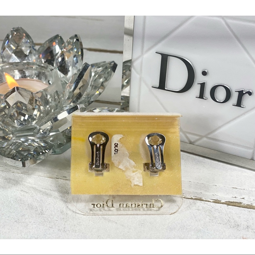 |TRADED| Dior Pave Crystal Clip On Earrings - Picture 6 of 6
